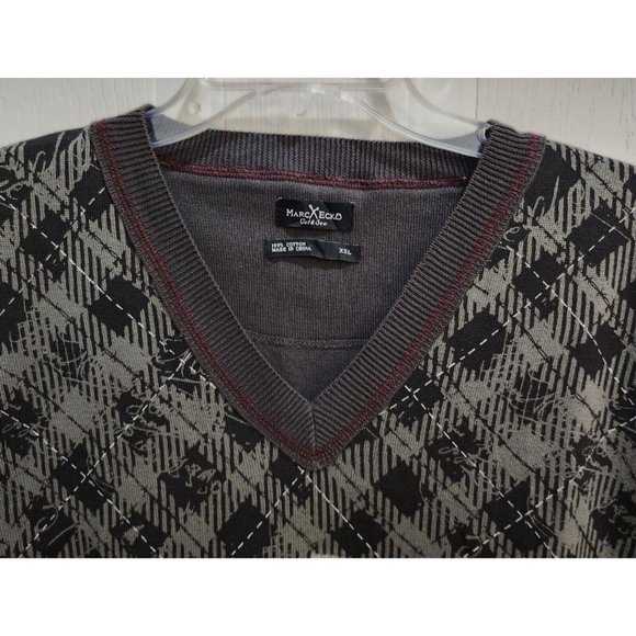 MARC ECKO Cut & Sew Eagle Head Plaid Pullover Sleeveless Sweater Vest Size 2XL - Picture 2 of 9